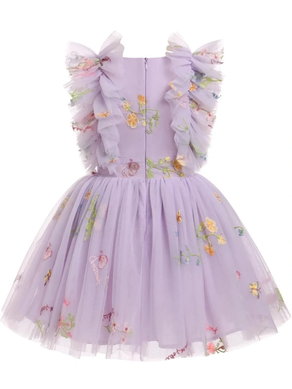 Floral purple tutu spring summer tulle dress